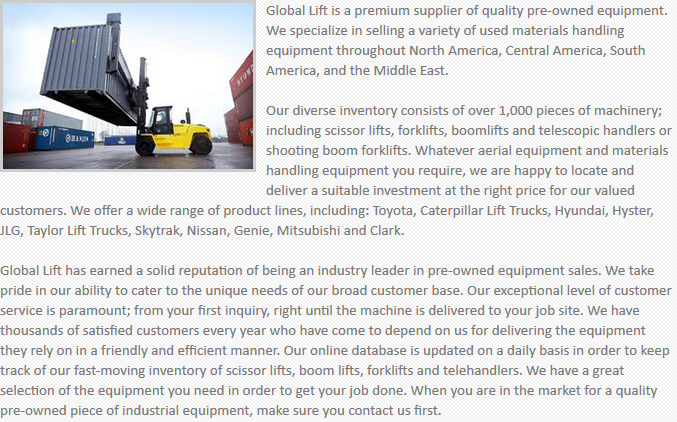 Global Lift Equipment San Jose